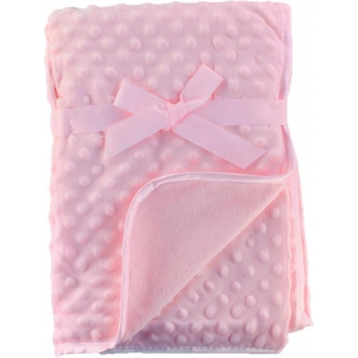O.T. Trends Babydeken Ledikant roze - Baby Omslagdoek - Zacht gevoerd - 100 x 75 Centimeter
